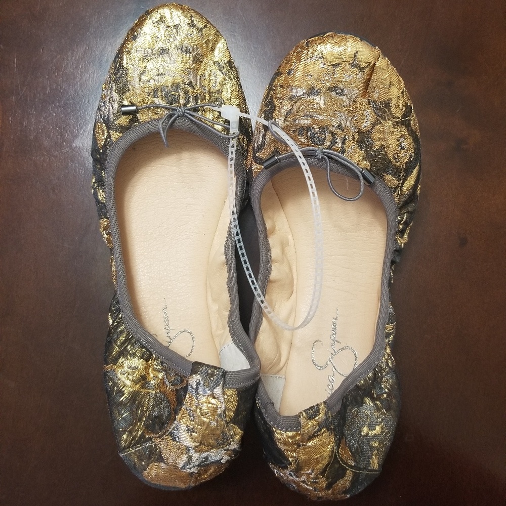 Jessica Simpson Womens Nala Ballet Flata Metallic